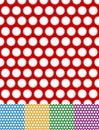 Polka dot, dotted backgrounds. Repeatable patterns with circles Royalty Free Stock Photo