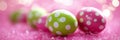 Polka Dot Easter Eggs on a pink Background, perfect for easter holiday events., copy spec Royalty Free Stock Photo