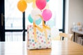 polka dot gift bag with color matching tissue paper Royalty Free Stock Photo