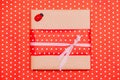 Polka dot gift box with ladybird