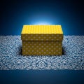 Polka Dot Gift Box on Patterned Surface Royalty Free Stock Photo