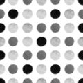 Polka dot hand drawn monochrome seamless print