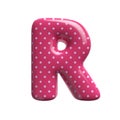 Polka dot letter R - Uppercase 3d pink retro font - suitable for Fashion, retro design or decoration related subjects