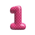 Polka dot number 1 - 3d pink retro digit - Suitable for Fashion, retro design or decoration related subjects