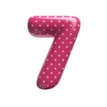 Polka dot number 7 - 3d pink retro digit - Suitable for Fashion, retro design or decoration related subjects