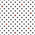 Polka dot patten with cute ladybugs