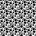 Small And Big Black Polka Dots, White Background, Seamless Background. Royalty Free Stock Photo