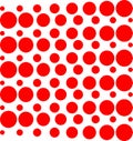 Small And Big Red Polka Dots, White Background, Seamless Background. Royalty Free Stock Photo