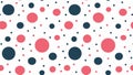 Polka dot pattern in red and blue, playful background, retro style design vector design Generative AI Royalty Free Stock Photo