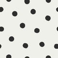 Polka dot pattern. Seamless black and white background, endless texture with rough round spots, circles. Abstract repeating print Royalty Free Stock Photo