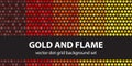 Polka dot pattern set Gold and Flame Royalty Free Stock Photo