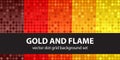 Polka dot pattern set Gold and Flame Royalty Free Stock Photo