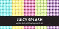 Polka dot pattern set Juicy Splash. Vector seamless geometric dot backgrounds Royalty Free Stock Photo