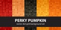 Polka dot pattern set Perky Pumpkin. Vector seamless geometric d Royalty Free Stock Photo