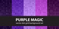 Polka dot pattern set Purple Magic. Vector seamless geometric Royalty Free Stock Photo