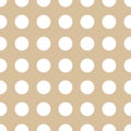 Polka Dot Pattern. White Dot on Marzipan Brown Background Color. Seamless Background for graphic design, fabric, textile, fashion