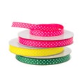 Polka Dot Ribbon rolls Royalty Free Stock Photo