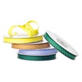 Polka dot ribbon rolls on white background Royalty Free Stock Photo