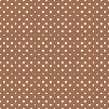 Polka dot seamless pattern. Brown and white repeated background. Swatch template for textile, fabric, plaid, tablecloths Royalty Free Stock Photo