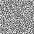 Polka dot seamless pattern in flat simple style. Vector spot texture with black points isolated on white background