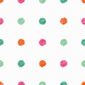 Polka dot seamless pattern. Satin stitch embroidery.