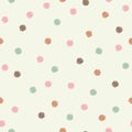 Polka dot seamless pattern. Satin stitch embroidery.