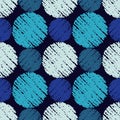 Polka dot seamless pattern. Scratch texture.