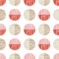 Polka dot seamless pattern. Scratch texture.