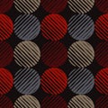 Polka dot seamless pattern. Striped balls. Scribble texture. Royalty Free Stock Photo