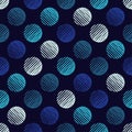 Polka dot seamless pattern. Striped balls. Scribble texture. Royalty Free Stock Photo
