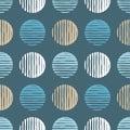 Polka dot seamless pattern. Striped balls. Scribble texture. Royalty Free Stock Photo