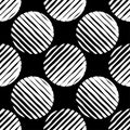 Polka dot seamless pattern. Striped balls. Scribble texture. Royalty Free Stock Photo