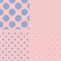 Polka dot set. Seamless pattern. Vector illustration.