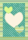 Polka Dot Stripes and Hearts Valentines Card Royalty Free Stock Photo