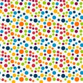 Polka Dot Vector Seamless Pattern. Spot circle bubble texture. Colorful abstract background design Royalty Free Stock Photo