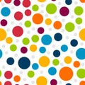 Polka Dot Vector Seamless Pattern. Spot circle bubble texture. Colorful abstract background design Royalty Free Stock Photo