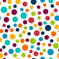 Polka Dot Vector Seamless Pattern. Spot circle bubble texture. Colorful abstract background design Royalty Free Stock Photo