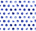 Polka dot on white background. Watercolor seamless pattern