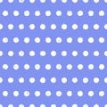 Polka dot white on cornflower blue background. Cute seamless pattern with worn textured effect. Hand drawn style