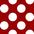 Polka Dots.Big White Color Polka Dots.Red  Seamless Background.vintage retro background with polka dots. Royalty Free Stock Photo