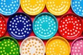 polka dots pattern on colorful dinner plates