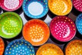 polka dots pattern on colorful dinner plates