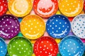 polka dots pattern on colorful dinner plates
