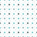 Polka dots Seamless pattern, dotted fabric blue gray texture colorful on white retro style background for kids blog, web Royalty Free Stock Photo