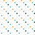 Polka dots Seamless pattern, dotted fabric texture colorful on white retro style background for kids blog, web design Royalty Free Stock Photo