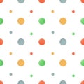 Polka dots Seamless pattern, dotted watercolor fabric texture colorful on white retro style background for kids blog Royalty Free Stock Photo