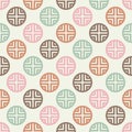 Polka dots seamless pattern. Mosaic of ethnic figures. Patterned texture. Geometric background. Royalty Free Stock Photo