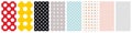 Polka dots seamless patterns set. Classic geometric background for fabric and clothing design.