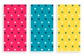 Polka pattern banners set in three colors