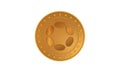 Polkadot cryptocurrency symbol golden coin 3d illustration